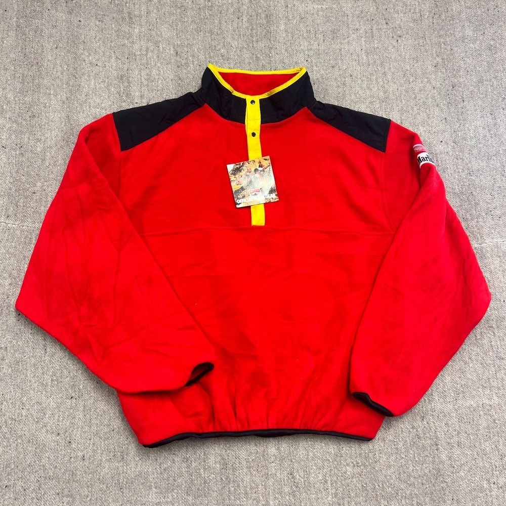 Vintage Marlboro Fleece Jacket Mens XL Red 1990s Deadstock